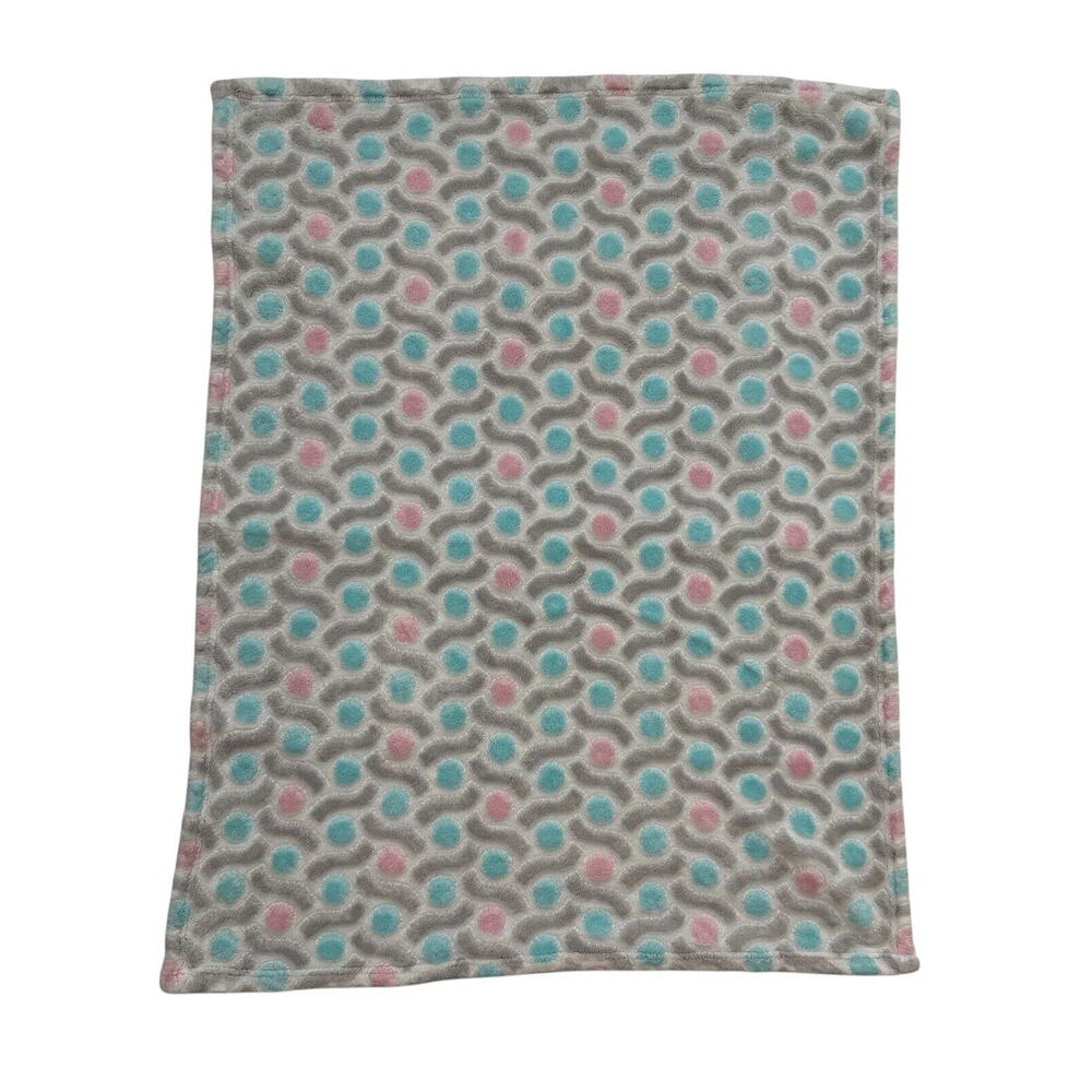 Bananafish Studio Pink Aqua Blue Teal Geometric Geo Kids Lovey Baby Blanket